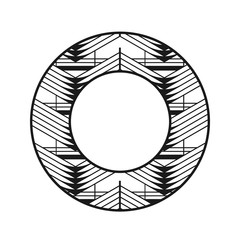 Vector vintage art deco decorative ornamental round element for design rosette, invitation card, print