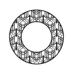 Vector vintage art deco decorative ornamental round element for design rosette, invitation card, print