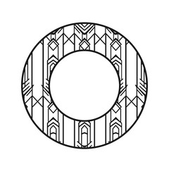 Vector vintage art deco decorative ornamental round element for design rosette, invitation card, print