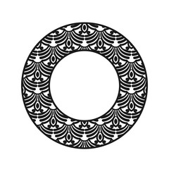 Naklejka premium Vector vintage art deco decorative ornamental round element for design rosette, invitation card, print