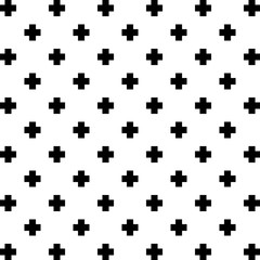 Crosses vector pattern, cross monochrome background