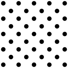 Materiał do szycia Black and white seamless polka dot pattern vector