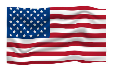 American Flag Icon. Happy 4 th July and Independence Day. Cartoon Vector illustration