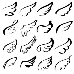 abstract flying dove sketch set icon collection cartoon hand drawn vector illustration sketch