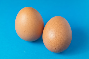 eggs on blue background