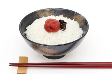 ご飯　梅干し　しそ