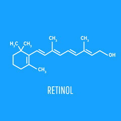 Retinol Vitamin A retinol molecule.