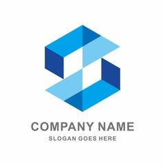 Geometric Square Letter S Business Company Vector Logo Design	