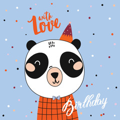 Romantic and lovely baby shower card for girl and boys. Cute animal illustration. Vector. Good for decoration children's party, posters; invitations; cards and nursery decor. Scandinavian kids