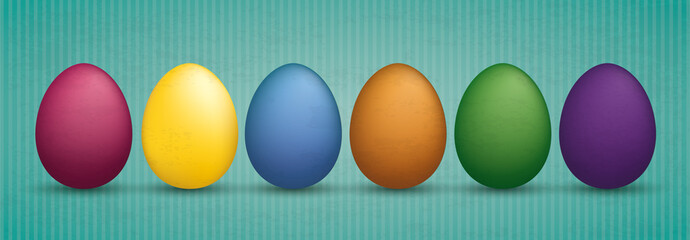 Colored Just Easter Eggs Vintage Banner