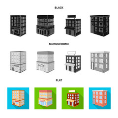 Vector design of construction and building logo. Collection of construction and estate stock vector illustration.