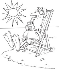 A man enjoys a holiday on a tropical beach