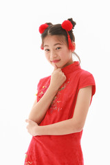 Girl on white background