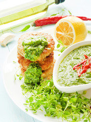 Cutlets and sauce