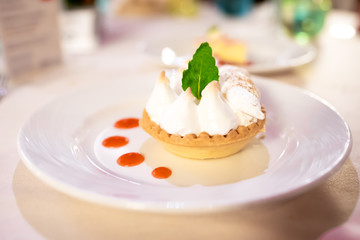 closeup of lemon mousse