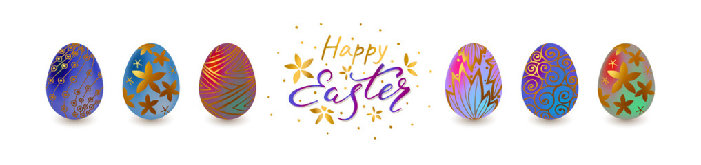Happy Easter. Vector design elements for card, poster, flyer, banner and other users.