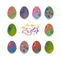 Happy Easter. Vector design elements for card, poster, flyer, banner and other users.