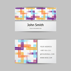 Modern business card design with abstract grunge texture. Branding and identity design template.