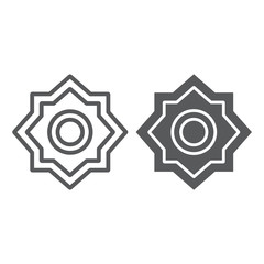 Rub el hizb line and glyph icon, arabian and symbol, arabic star sign, vector graphics, a linear pattern on a white background.
