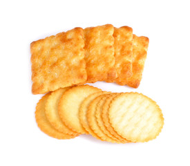 biscuits crackers isolated on white background