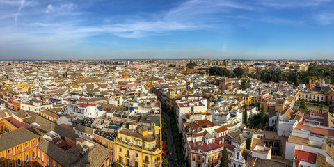 Fototapeta premium Aerial view of Seville from the roof of the cathedral, Andalusia, Spain