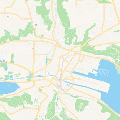 Fototapeta na wymiar Vejle, Denmark printable map