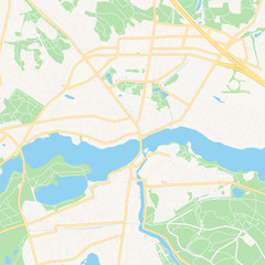 Naklejka premium Silkeborg, Denmark printable map