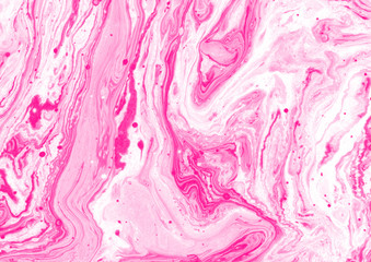 Beautiful contemporary painting. Unique hand painted image for creative design of posters, wallpapers. Modern piece of art. Mixed media artwork. Unusual artistic style. Pink paints on a canvas.