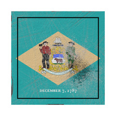 Fototapeta premium Old Delaware State flag