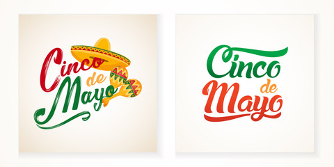 Naklejka premium Cinco de Mayo lettering greeting text illustration