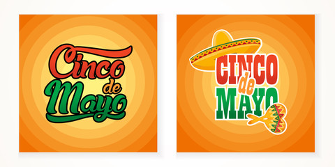 Cinco de Mayo lettering greeting text illustration