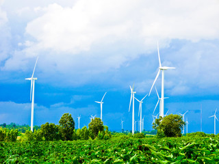 Wind turbine is  clean energy  to help the the world for warming global,Thailand.