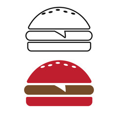 Icon burger Single. Fast food icon. Burger vector silhouette