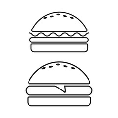 Burger icon vector. Fast food icon. Burger vector silhouette
