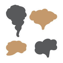 Smoke vector collection. Set of realistic white smoke steam, waves from coffee