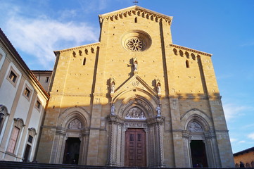 Facade of Arezzo Cathedral, Tuscany, Italy