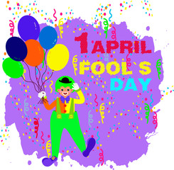set for the first of April with a jester and box to the fool's day