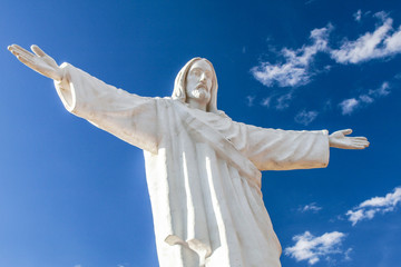Statue of Jesus Christ in Cusco, Peru, South America. Detailed view