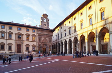 Fototapeta na wymiar Grande square, Arezzo, Tuscany, Italy