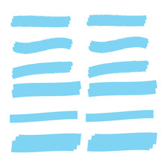 Fototapeta premium Vector highlighter elements. Yellow marker text selection