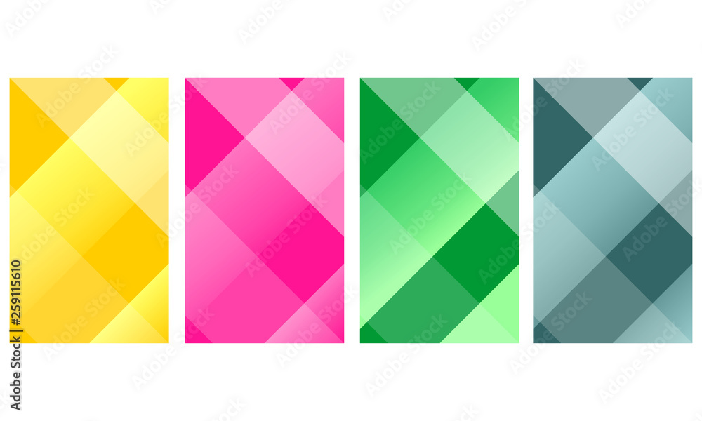 Aufkleber set of four abstract background with light gradient color. vector graphic illustration.