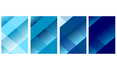 Set of four abstract background with blue gradient color. Vector graphic illustration.