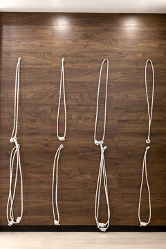 ropes for stretching and physical training. Kurunta yoga class