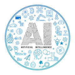 Artificial Intelligence concept vector icon.