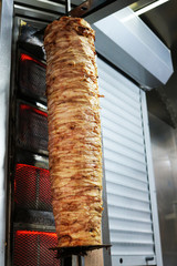 Traditional turkish food, turkish kebap doner, cag kebap