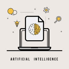 AI artificial intelligence icon design