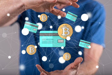 Concept of bitcoin credit card