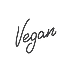 Fototapeta na wymiar Vegan vector linear lettering label design illustration.