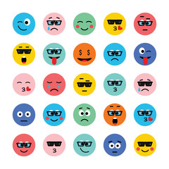 Emotions in flat, cartoon style.