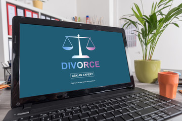 Divorce advice concept on a laptop